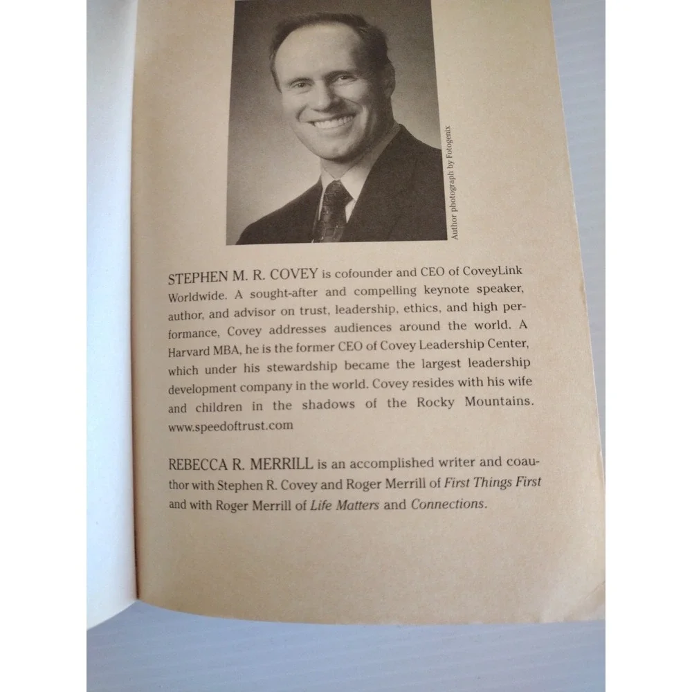 SPEED of Trust : The One Thing That Changes Everything by Stephen M. R. Covey...